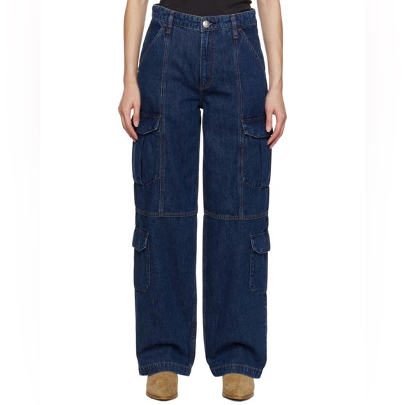 rag & bone Dark Blue Wide Leg Jeans